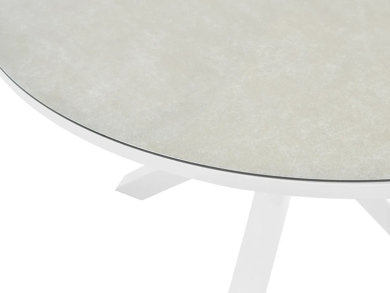 Best Beliani Set da pranzo da giardino 4 posti MALETTO/GROSSETO Metallo Effetto marmo Bianco/Beige Argento Bianco Beige