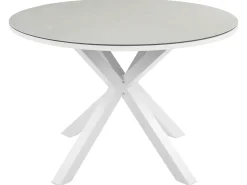 Best Beliani Set da pranzo da giardino 4 posti MALETTO/GROSSETO Metallo Effetto marmo Bianco/Beige Argento Bianco Beige