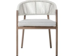 Discount Beliani Set da pranzo da giardino 6 posti FLAVIA con cuscini Metallo Tortora Beige Marrone