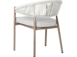 Discount Beliani Set da pranzo da giardino 6 posti FLAVIA con cuscini Metallo Tortora Beige Marrone