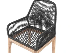 New Beliani Set da pranzo da giardino 6 posti ORISTANO con cuscini Cemento Nero Grigio Marrone Nero