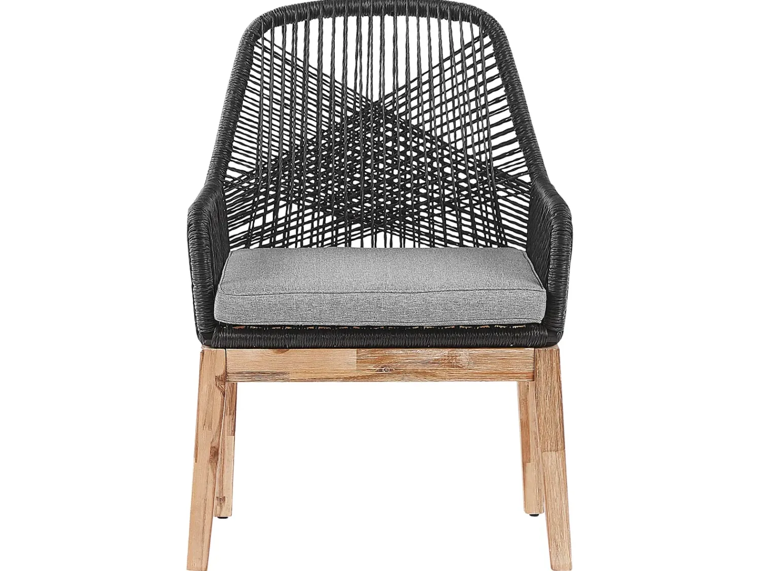 New Beliani Set da pranzo da giardino 6 posti ORISTANO con cuscini Cemento Nero Grigio Marrone Nero