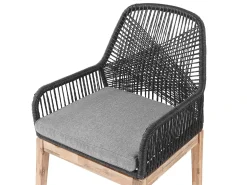 New Beliani Set da pranzo da giardino 6 posti ORISTANO con cuscini Cemento Nero Grigio Marrone Nero