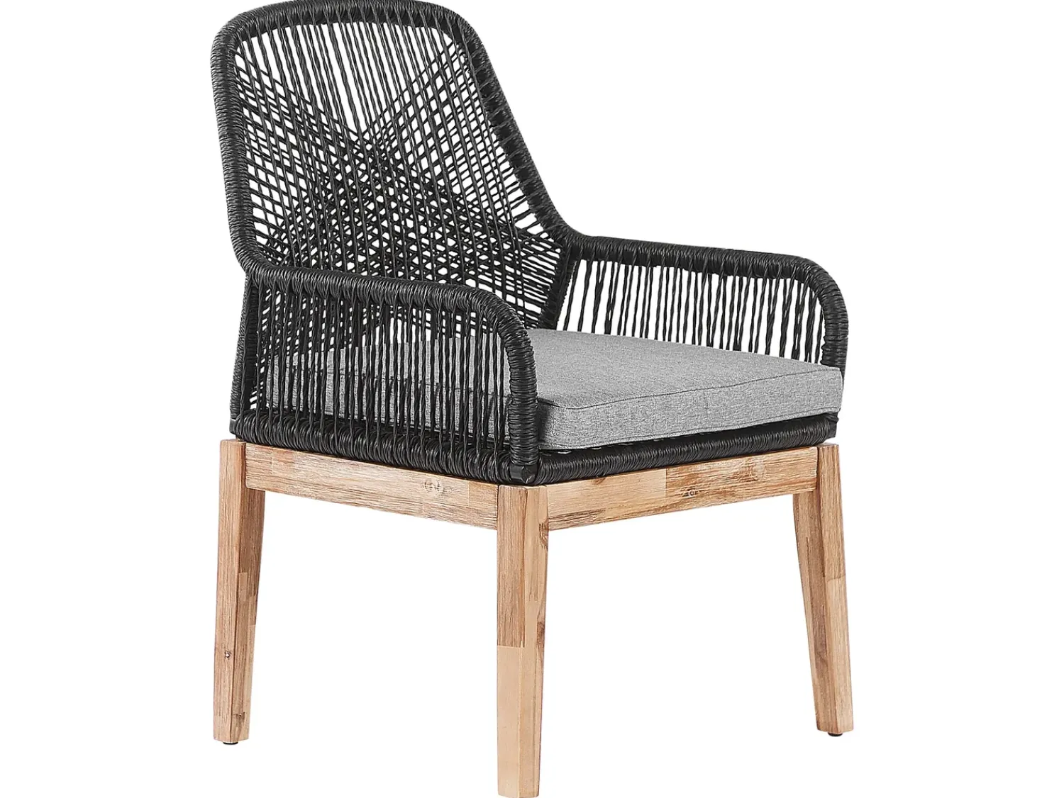 New Beliani Set da pranzo da giardino 6 posti ORISTANO con cuscini Cemento Nero Grigio Marrone Nero