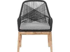 Clearance Beliani Set da pranzo da giardino 4 posti ORISTANO con cuscini Cemento Nero Marrone Grigio Nero