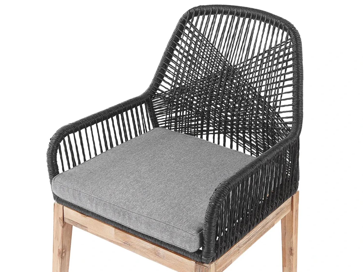 Clearance Beliani Set da pranzo da giardino 4 posti ORISTANO con cuscini Cemento Nero Marrone Grigio Nero