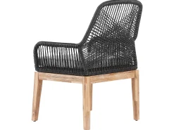 Clearance Beliani Set da pranzo da giardino 4 posti ORISTANO con cuscini Cemento Nero Marrone Grigio Nero