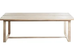 Outlet Beliani Set da pranzo da giardino 6 posti AZZANELLO Legno d'acacia Bianco sporco Bianco Marrone