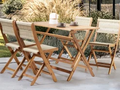 Hot Beliani Set da pranzo da giardino 4 posti PROSSEDI Legno d'acacia Beige Beige Marrone