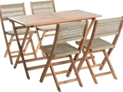 Hot Beliani Set da pranzo da giardino 4 posti PROSSEDI Legno d'acacia Beige Beige Marrone