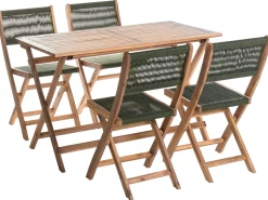 Beliani Set da pranzo da giardino 4 posti PROSSEDI Legno d'acacia Verde Marrone Verde