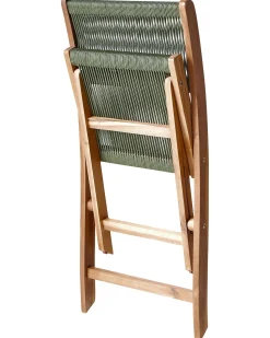 Beliani Set da pranzo da giardino 4 posti PROSSEDI Legno d'acacia Verde Marrone Verde