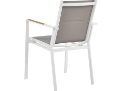 Online Beliani Set da pranzo da giardino 4 posti MALETTO/BUSSETO Metallo Bianco Bianco Grigio Marrone Trasparente