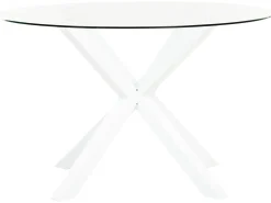 Online Beliani Set da pranzo da giardino 4 posti MALETTO/BUSSETO Metallo Bianco Bianco Grigio Marrone Trasparente