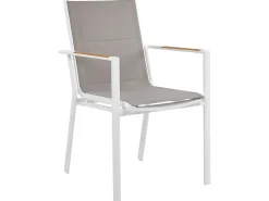 Online Beliani Set da pranzo da giardino 4 posti MALETTO/BUSSETO Metallo Bianco Bianco Grigio Marrone Trasparente