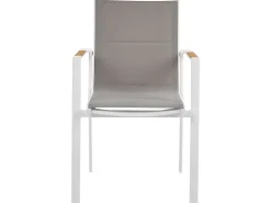 Online Beliani Set da pranzo da giardino 4 posti MALETTO/BUSSETO Metallo Bianco Bianco Grigio Marrone Trasparente