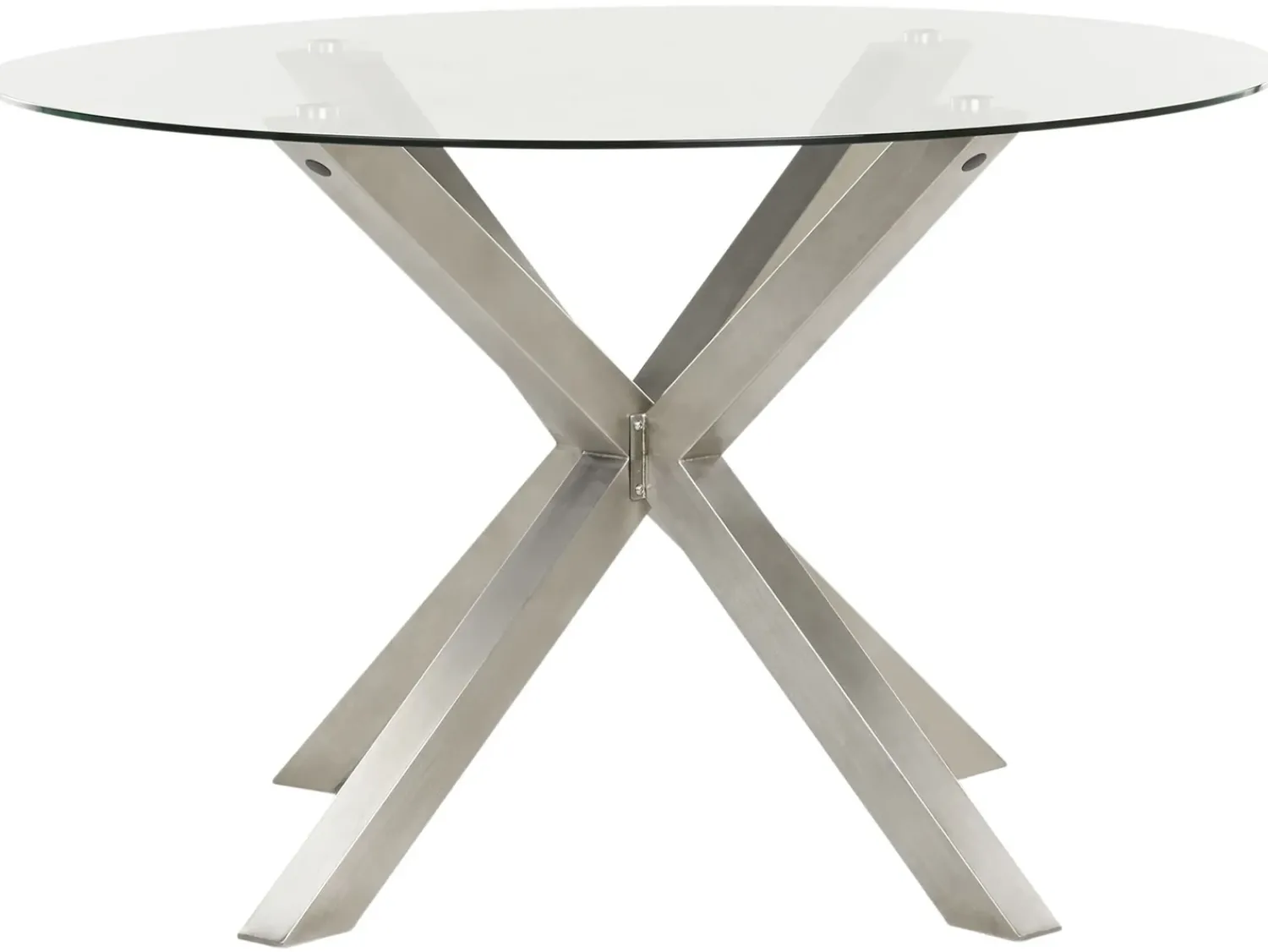 Beliani Set da pranzo da giardino 4 posti MALETTO/GROSSETO Acciaio inox Argento Argento Marrone Trasparente