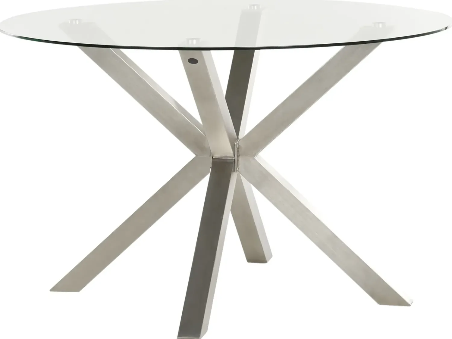 Beliani Set da pranzo da giardino 4 posti MALETTO/GROSSETO Acciaio inox Argento Argento Marrone Trasparente