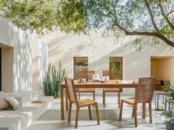 Online Beliani Set da pranzo da giardino 4 posti OMBRIANO Legno di acacia certificato chiaro Marrone