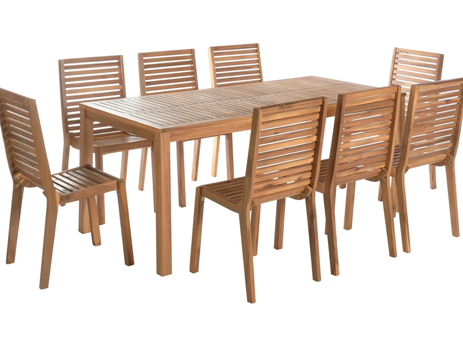 Hot Beliani Set da pranzo da giardino 8 posti OMBRIANO Legno di acacia certificato chiaro Marrone