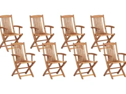 Outlet Beliani Set da pranzo da giardino 8 posti MAUI PREMIUM Legno d'acacia Grigio melange Grigio Marrone