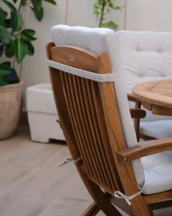 New Beliani Set da pranzo da giardino 8 posti MAUI PREMIUM Legno d'acacia Beige chiaro Beige Marrone