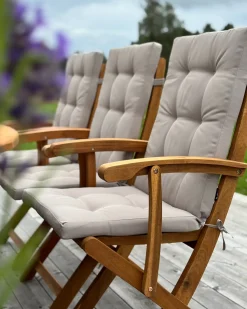 Hot Beliani Set da pranzo da giardino 8 posti MAUI PREMIUM Legno d'acacia Tortora Beige Marrone