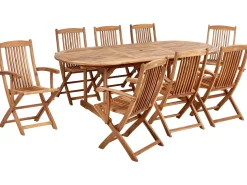Outlet Beliani Set da pranzo da giardino 8 posti MAUI PREMIUM Legno d'acacia Grigio chiaro Grigio Marrone