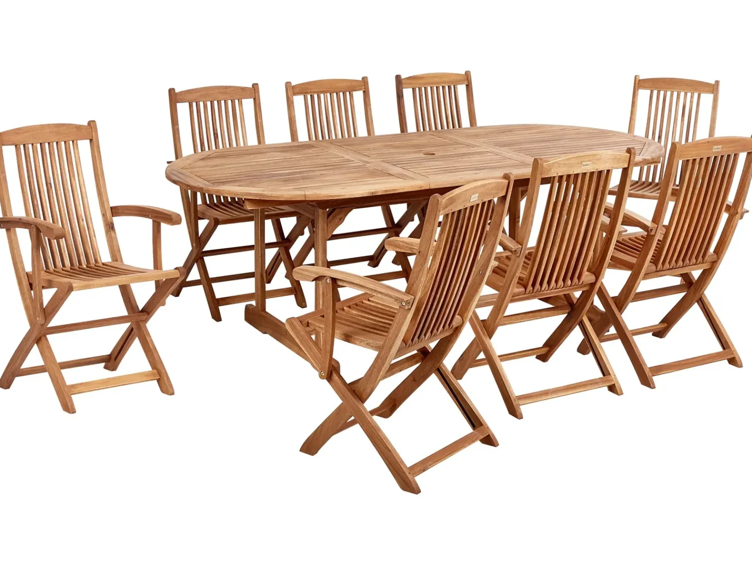 Outlet Beliani Set da pranzo da giardino 8 posti MAUI PREMIUM Legno d'acacia Grigio chiaro Grigio Marrone