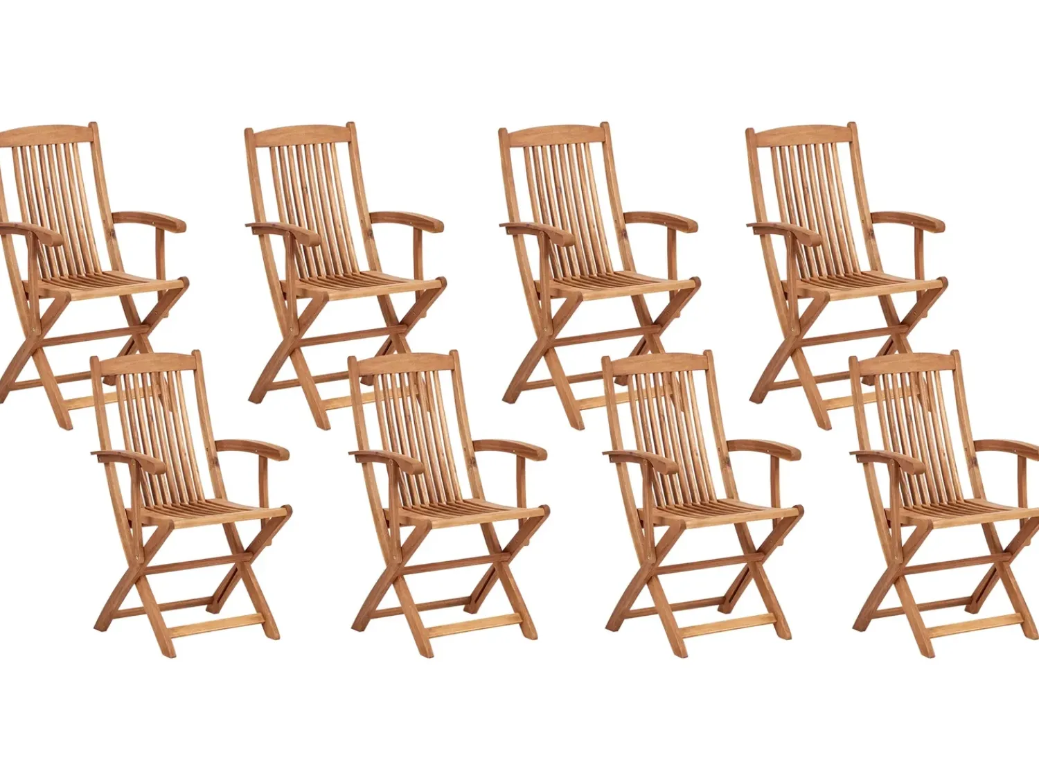 New Beliani Set da pranzo da giardino 8 posti MAUI PREMIUM Legno d'acacia Verde chiaro Marrone Verde