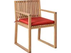 Sale Beliani Set da pranzo da giardino 8 posti SASSARI PREMIUM con cuscini Legno di acacia certificato Rosso Rosso Marrone