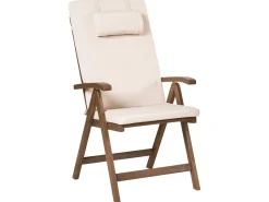 Hot Beliani Set da pranzo da giardino 6 posti AMANTEA PREMIUM Legno d'acacia Beige chiaro Beige Marrone