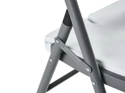 New Beliani Set da pranzo da giardino 4 posti CUGNOLI Pieghevole Bianco Bianco Argento