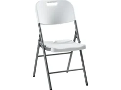 New Beliani Set da pranzo da giardino 4 posti CUGNOLI Pieghevole Bianco Bianco Argento