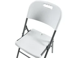 New Beliani Set da pranzo da giardino 4 posti CUGNOLI Pieghevole Bianco Bianco Argento