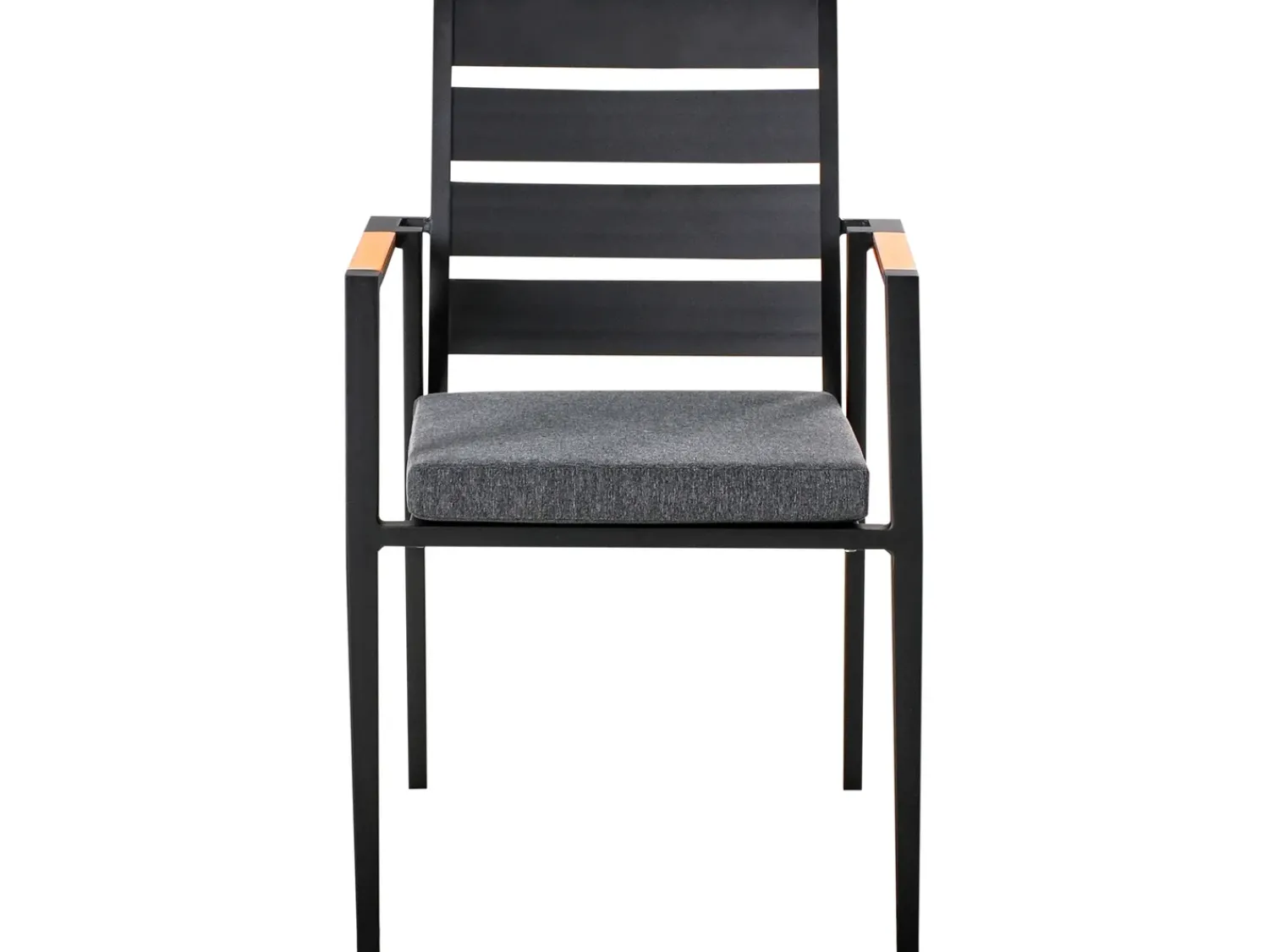 Outlet Beliani Set da pranzo da giardino 4 posti MALETTO/TAVIANO con cuscini Metallo Nero Marrone Nero