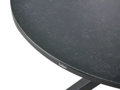 Outlet Beliani Set da pranzo da giardino 4 posti MALETTO/TAVIANO con cuscini Metallo Nero Marrone Nero