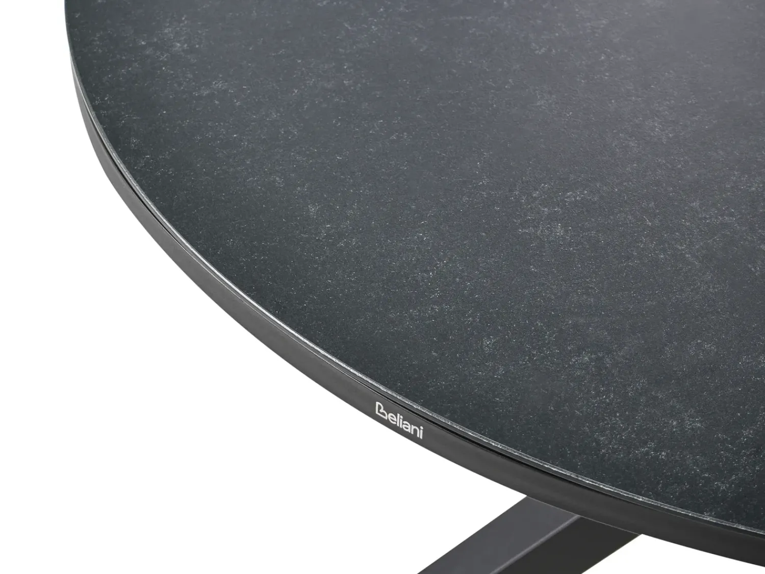 Outlet Beliani Set da pranzo da giardino 4 posti MALETTO/TAVIANO con cuscini Metallo Nero Marrone Nero