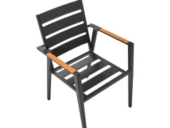 Outlet Beliani Set da pranzo da giardino 4 posti MALETTO/TAVIANO con cuscini Metallo Nero Marrone Nero