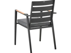 Outlet Beliani Set da pranzo da giardino 4 posti MALETTO/TAVIANO con cuscini Metallo Nero Marrone Nero