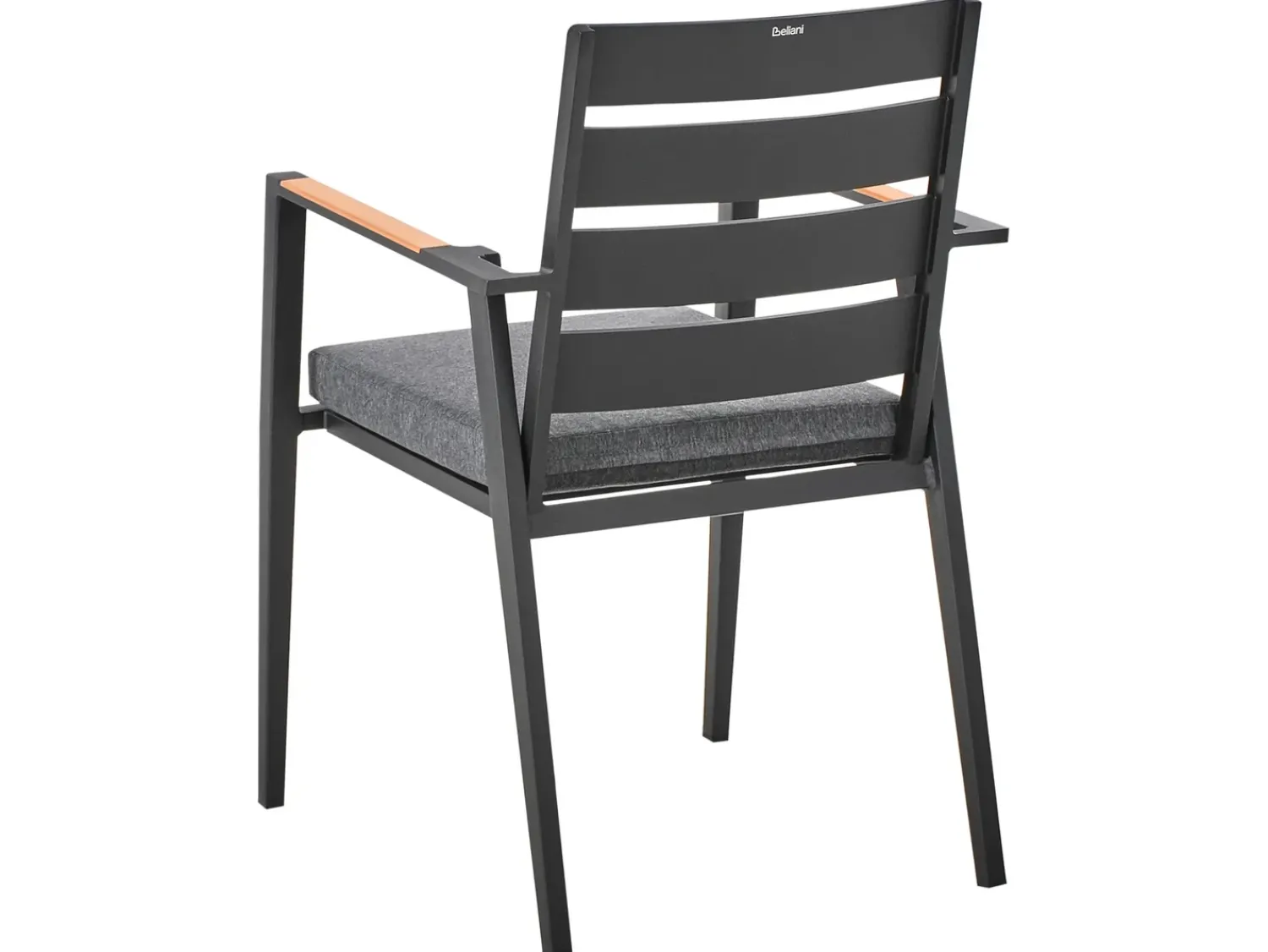 Outlet Beliani Set da pranzo da giardino 4 posti MALETTO/TAVIANO con cuscini Metallo Nero Marrone Nero