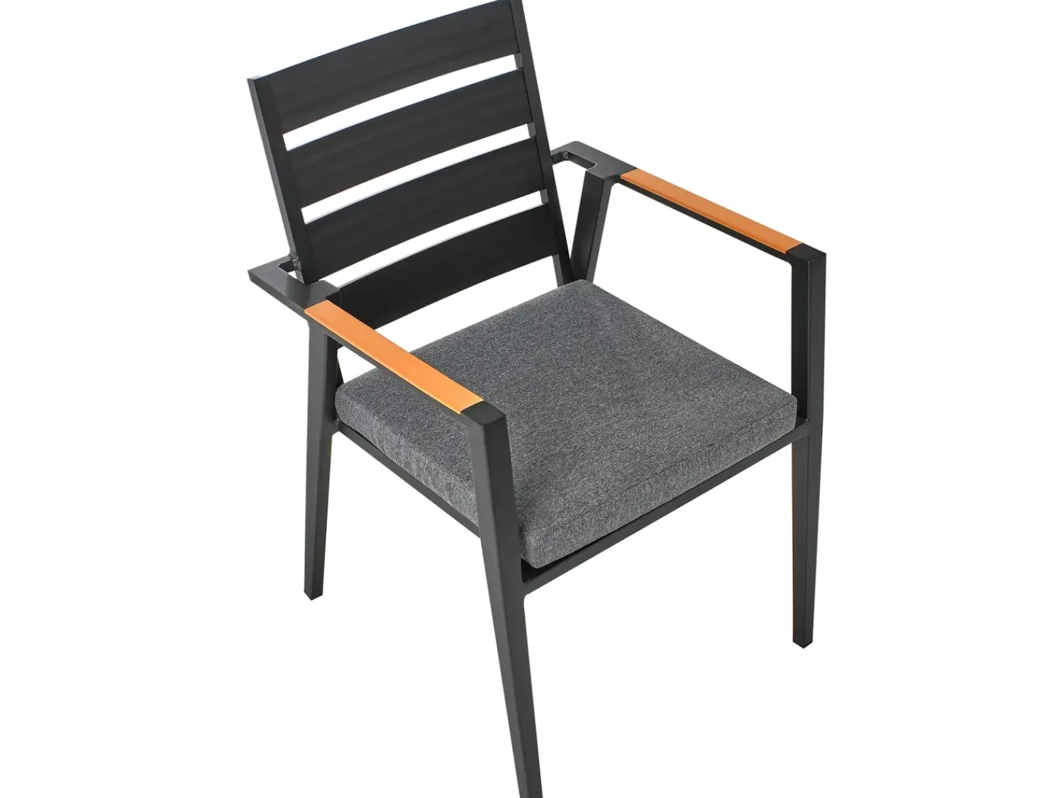 Outlet Beliani Set da pranzo da giardino 4 posti MALETTO/TAVIANO con cuscini Metallo Nero Marrone Nero