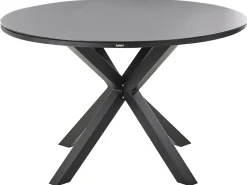 Outlet Beliani Set da pranzo da giardino 4 posti MALETTO/TAVIANO con cuscini Metallo Nero Marrone Nero