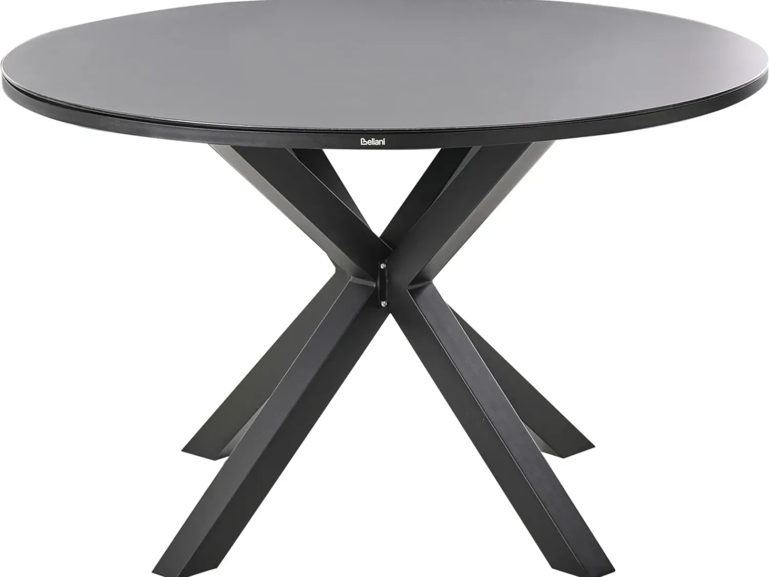 Outlet Beliani Set da pranzo da giardino 4 posti MALETTO/TAVIANO con cuscini Metallo Nero Marrone Nero