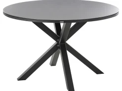 Outlet Beliani Set da pranzo da giardino 4 posti MALETTO/TAVIANO con cuscini Metallo Nero Marrone Nero