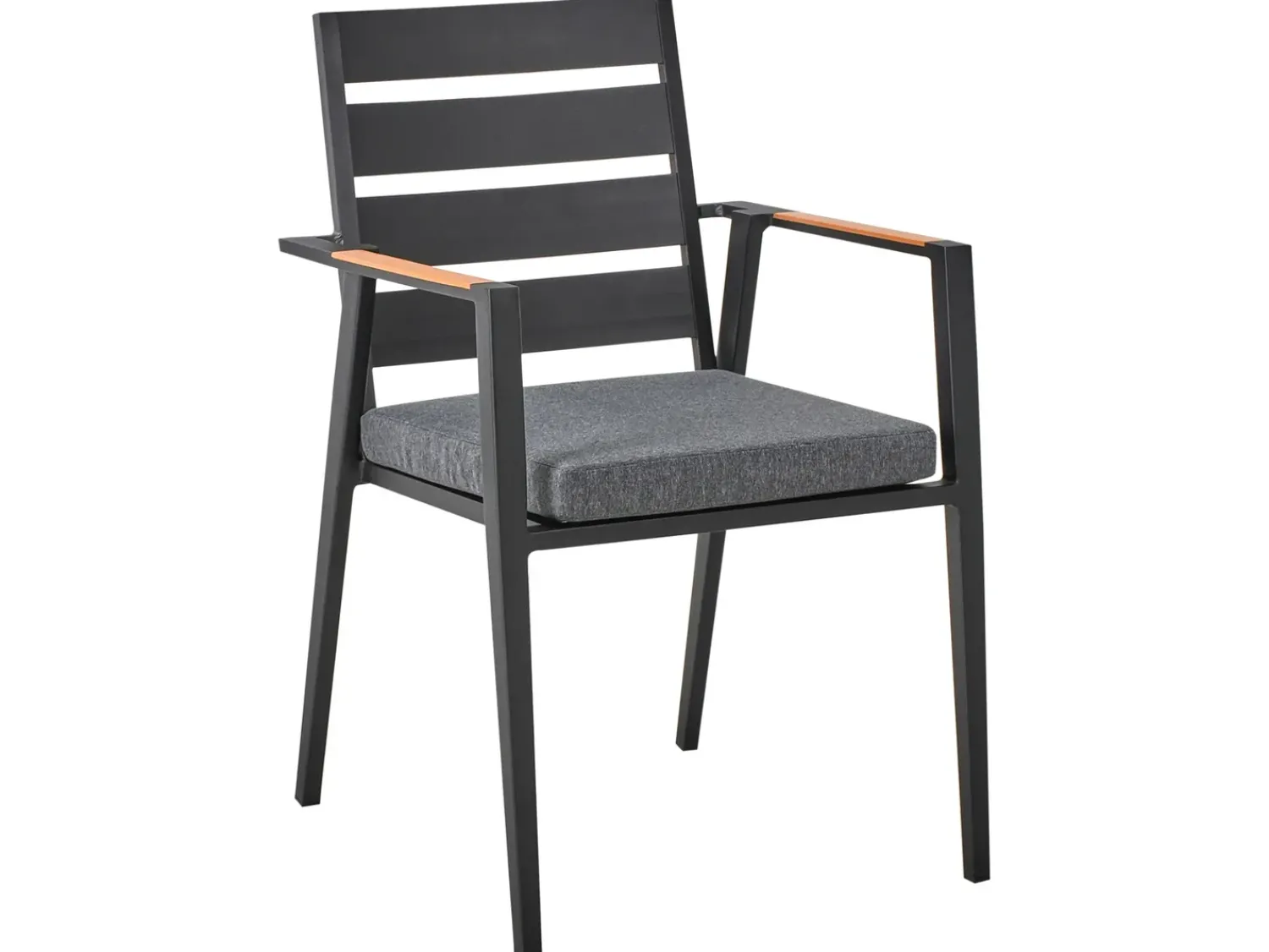 Outlet Beliani Set da pranzo da giardino 4 posti MALETTO/TAVIANO con cuscini Metallo Nero Marrone Nero