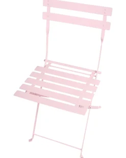 New Beliani Set da pranzo da giardino 4 posti FIORI Pieghevole Metallo pastello Rosa