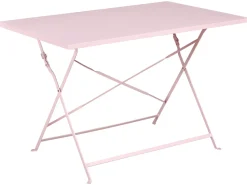 New Beliani Set da pranzo da giardino 4 posti FIORI Pieghevole Metallo pastello Rosa