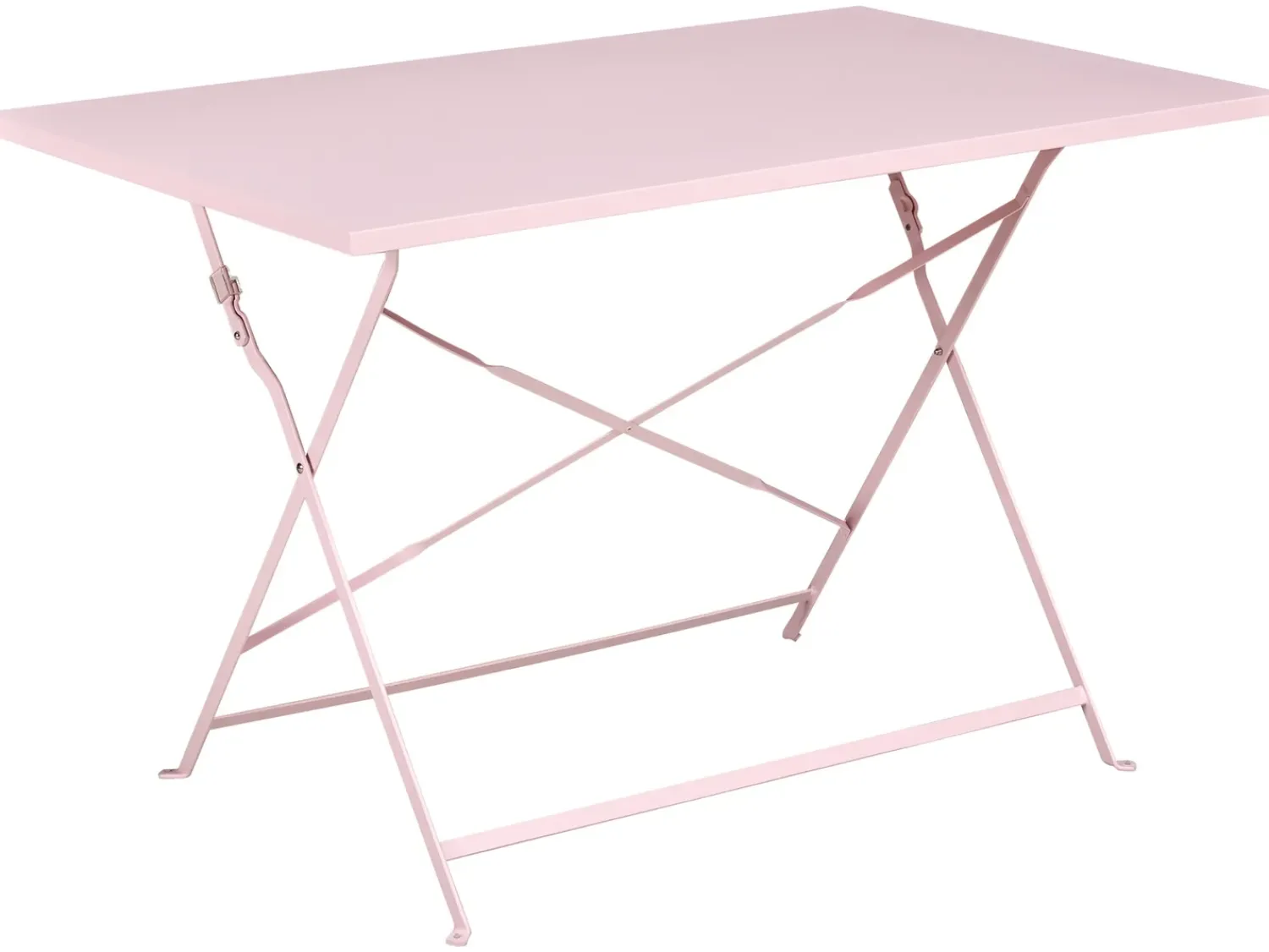 New Beliani Set da pranzo da giardino 4 posti FIORI Pieghevole Metallo pastello Rosa