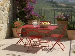 Discount Beliani Set da pranzo da giardino 4 posti FIORI Metallo Rosso